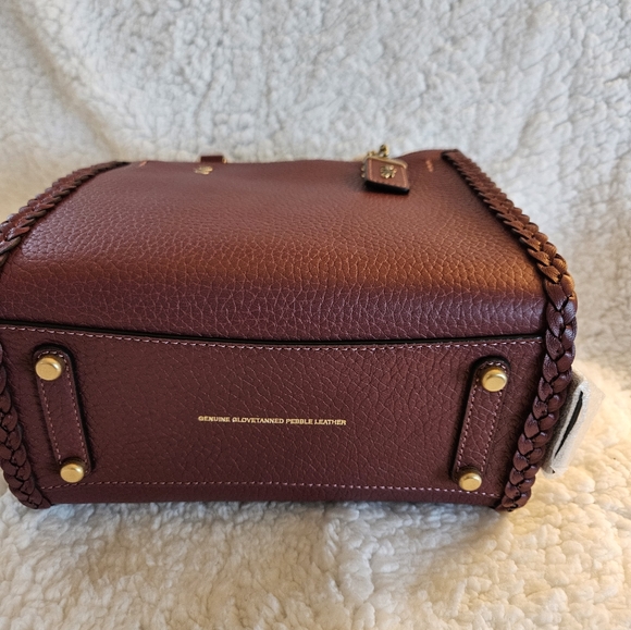 🎀Authentic Coach Rogue 20 With Braid. Pebble Leather Brass /Wine🌺 - Picture 2 of 16